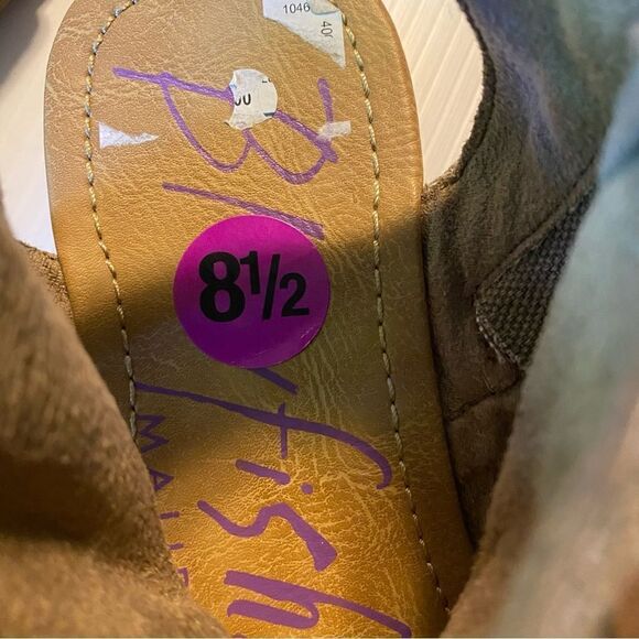 Blowfish tan Balla slouchy wedge zip high top ankle strap canvas sandal 8.5 - Picture 6 of 9